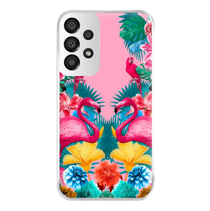 Flamingo and Tropical garden Phone Case