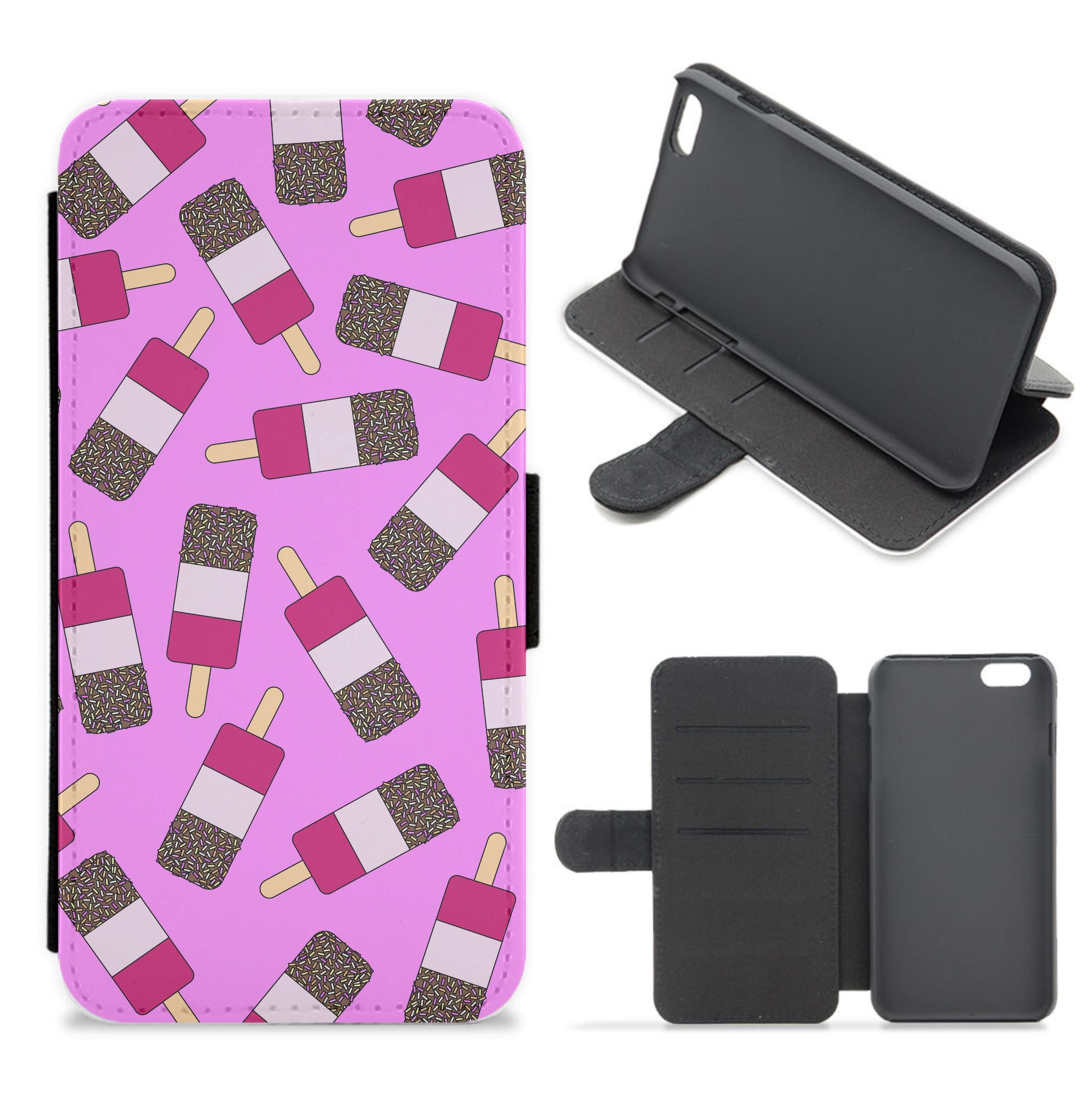 Fab - Ice Cream Patterns Flip / Wallet Phone Case