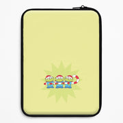 Cute Green Aliens Candycane Laptop Sleeve 1