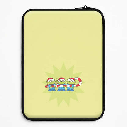Cute Green Aliens Candycane Universal Laptop Sleeve