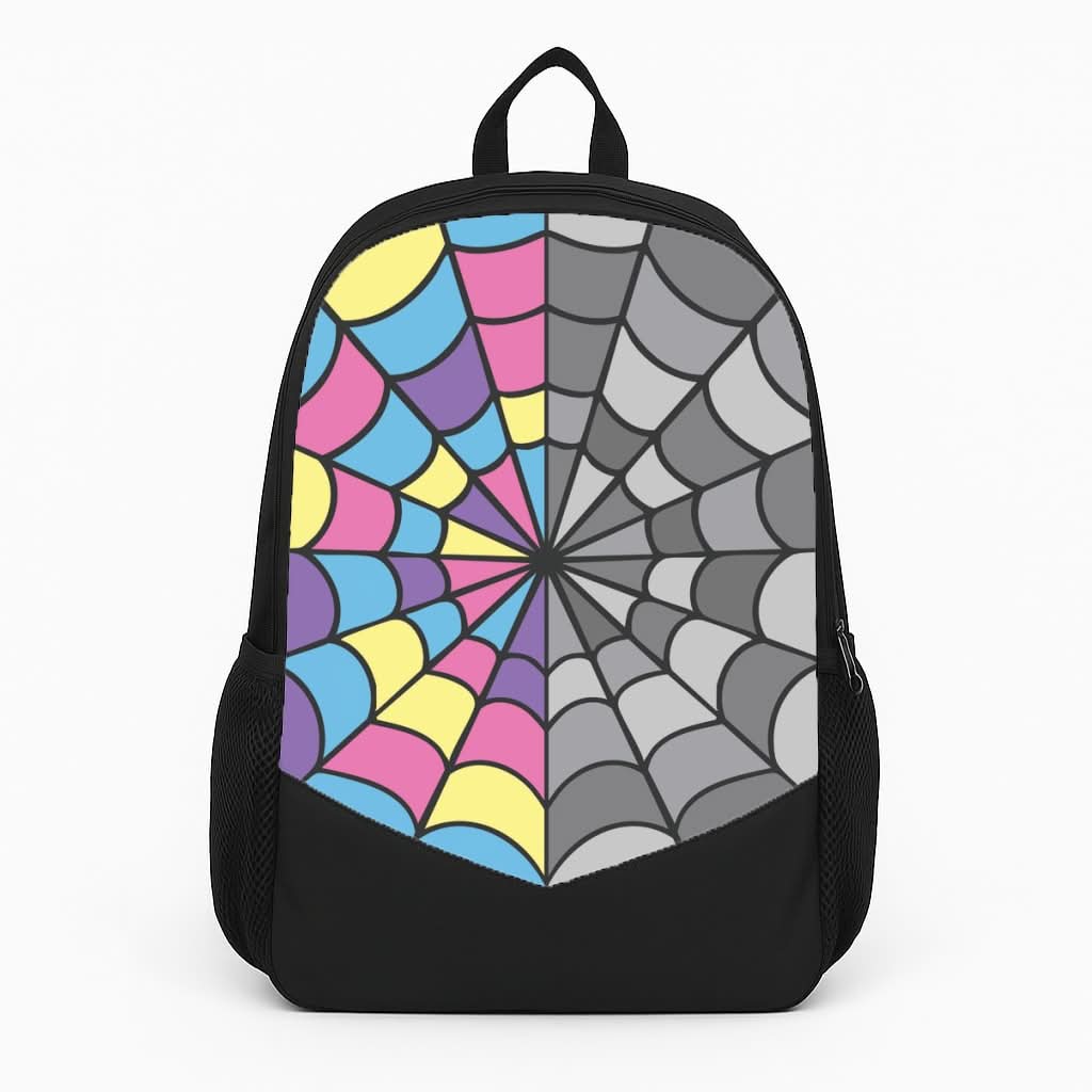 Colourful And Gray Spiderweb Backpack