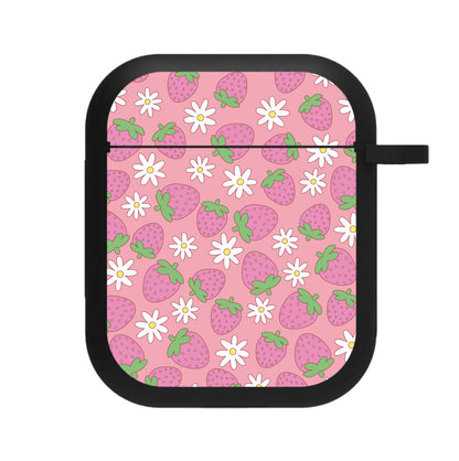 Pink Strawberries - Spring Patterns AirPods Case