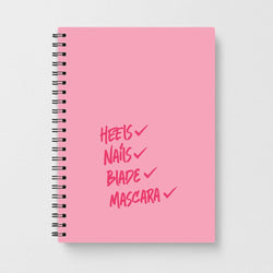 Heels, Nails, Blade, Mascara Notebook