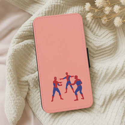 Spider Hero Pointing Meme Leather Phone Case