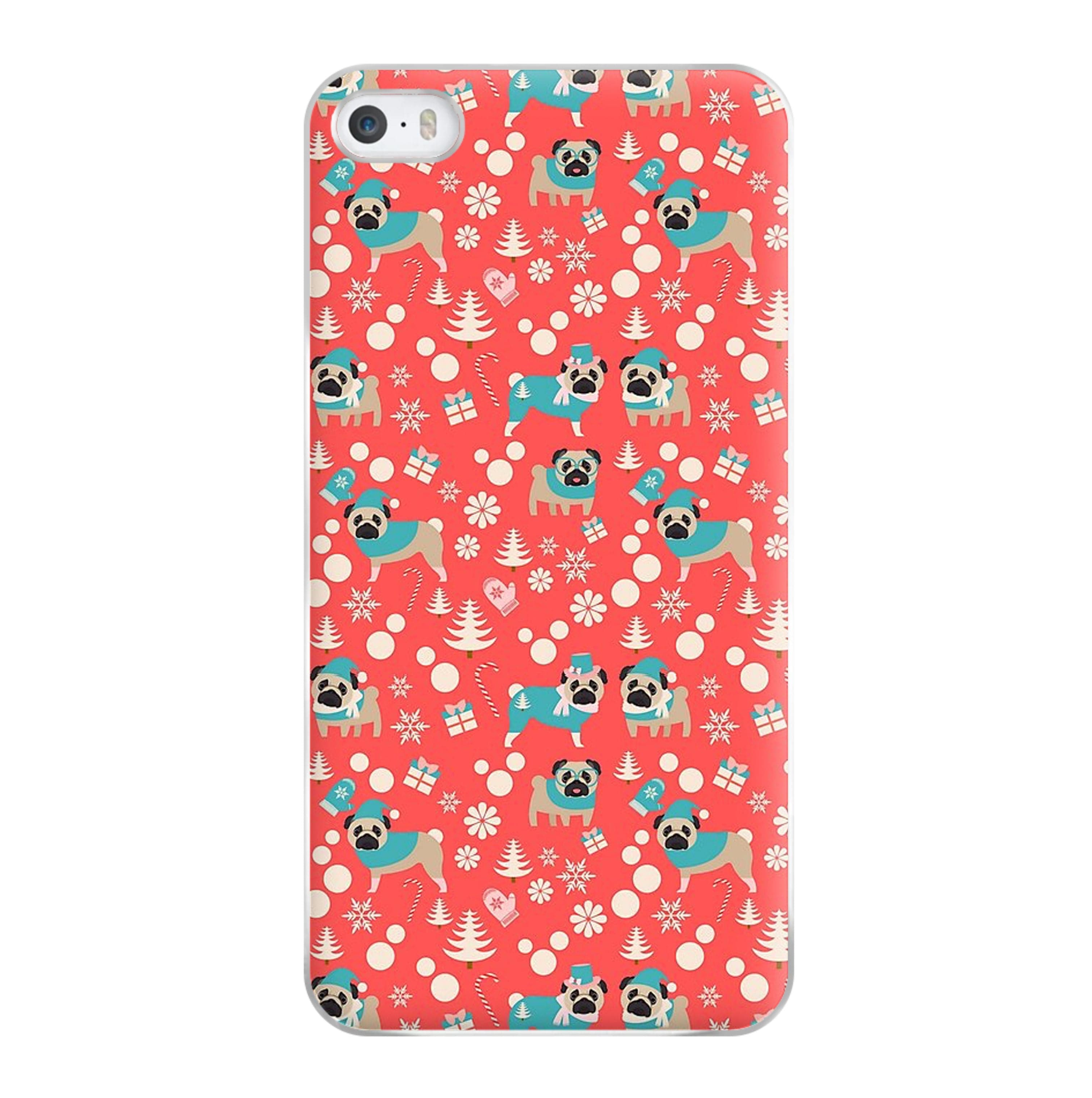 Christmas Pug Pattern Phone Case