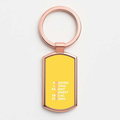Mother Anagram Rose Gold Keyring
