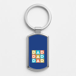 Dad Cubes Silver Metal Keyring