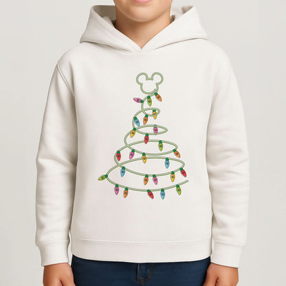 Cartoon Mouse Christmas Tree Lights Boys Hoodie