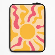 Yellow And Pink Abstract Sun Laptop Sleeve 1