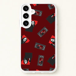 VHS & Ghostface Pattern Galaxy S26 Plus Case