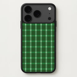 Dark Green Tartan Christmas Pattern iPhone 17 Pro Max Case