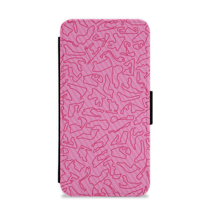 Track Outlines Pink Flip / Wallet Phone Case