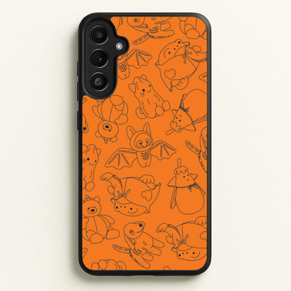 Halloween Plushies Pattern I - Halloween Galaxy A34 Case