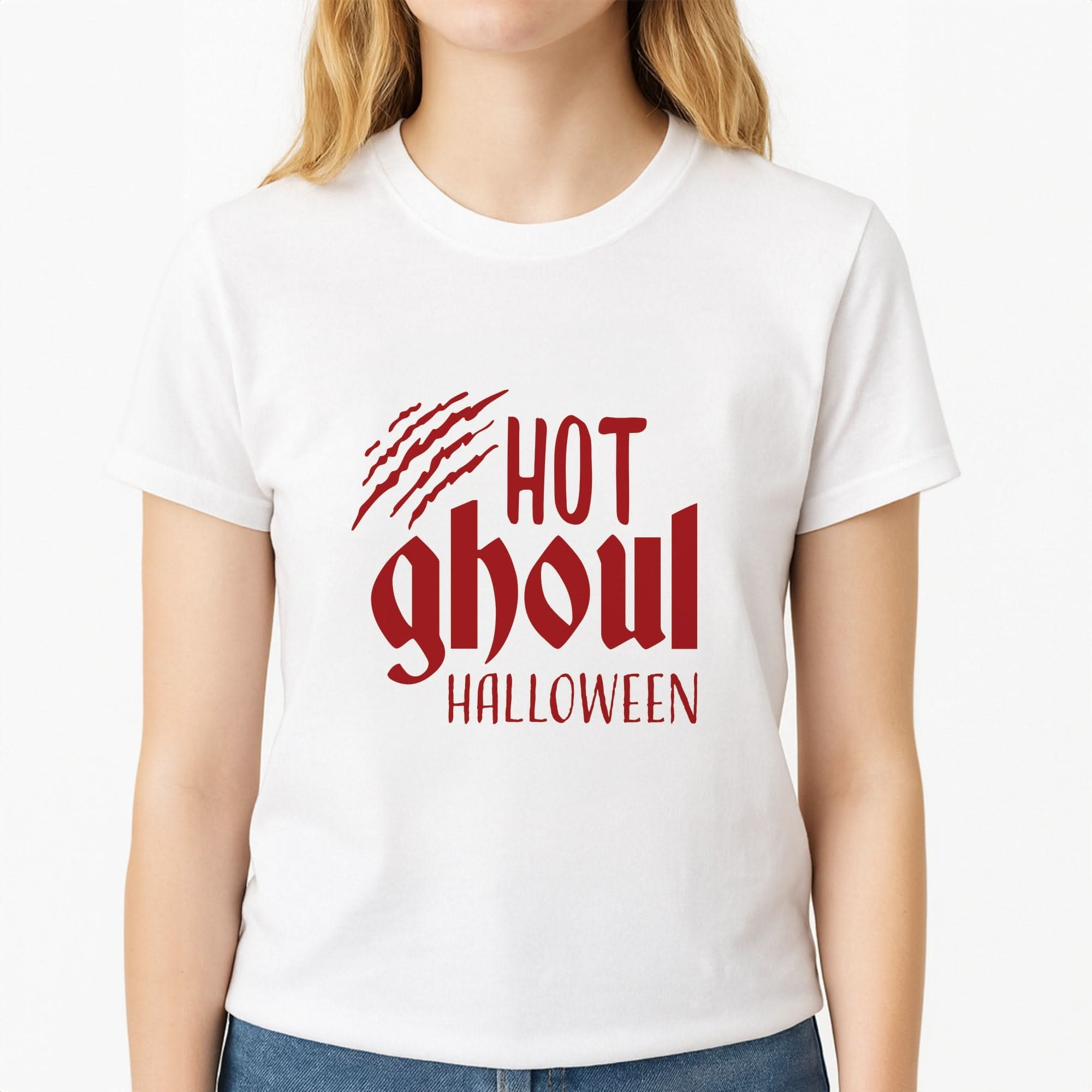 Hot Ghoul Halloween Womens T-Shirt