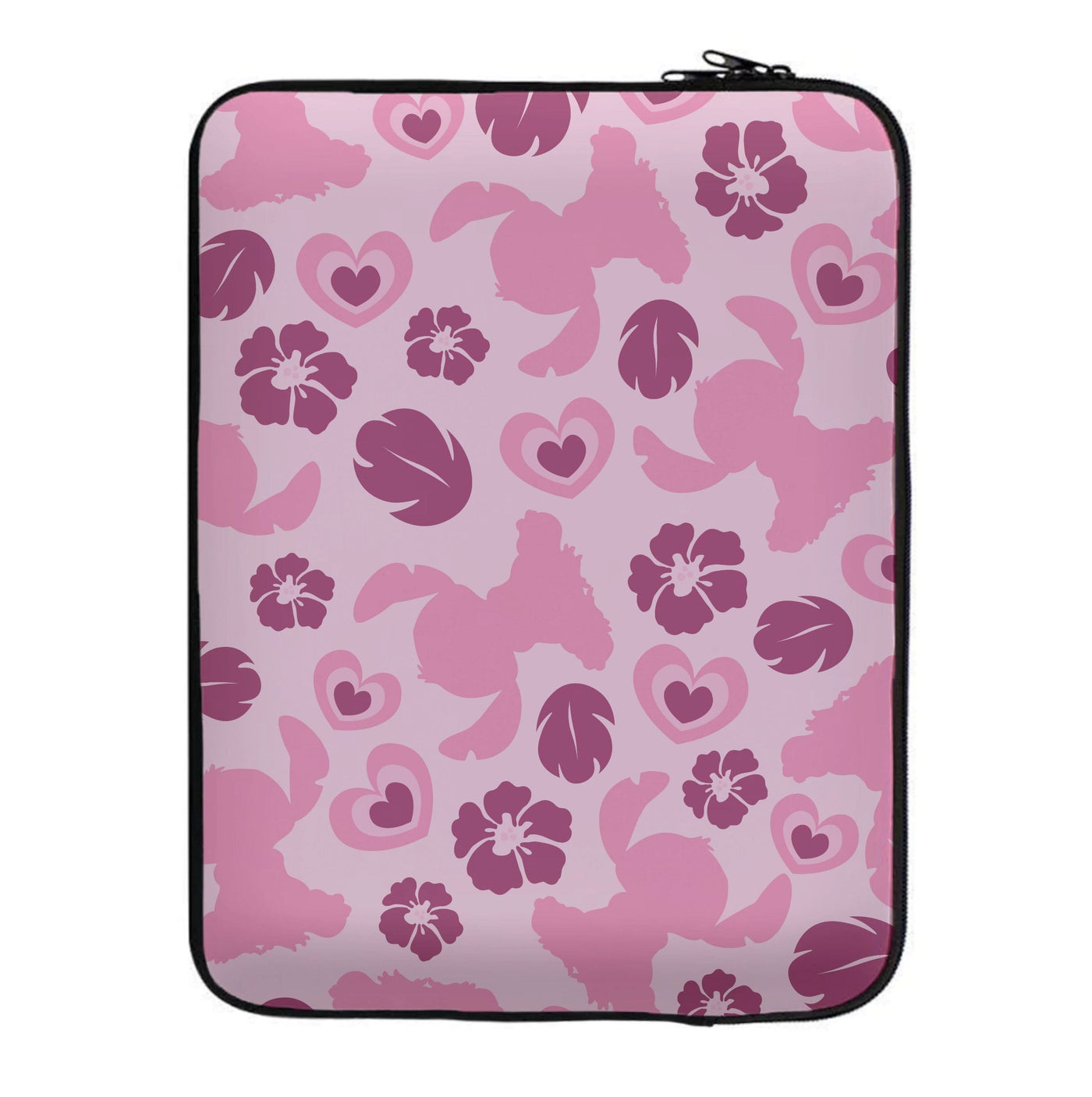 Pink Alien Silhouette Pattern Laptop Sleeve