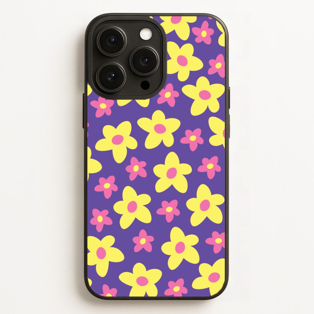 Purple Abstract Floral Pattern Phone Case