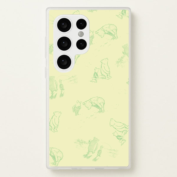 Sketched Winnie Pattern Galaxy S24 Ultra Case