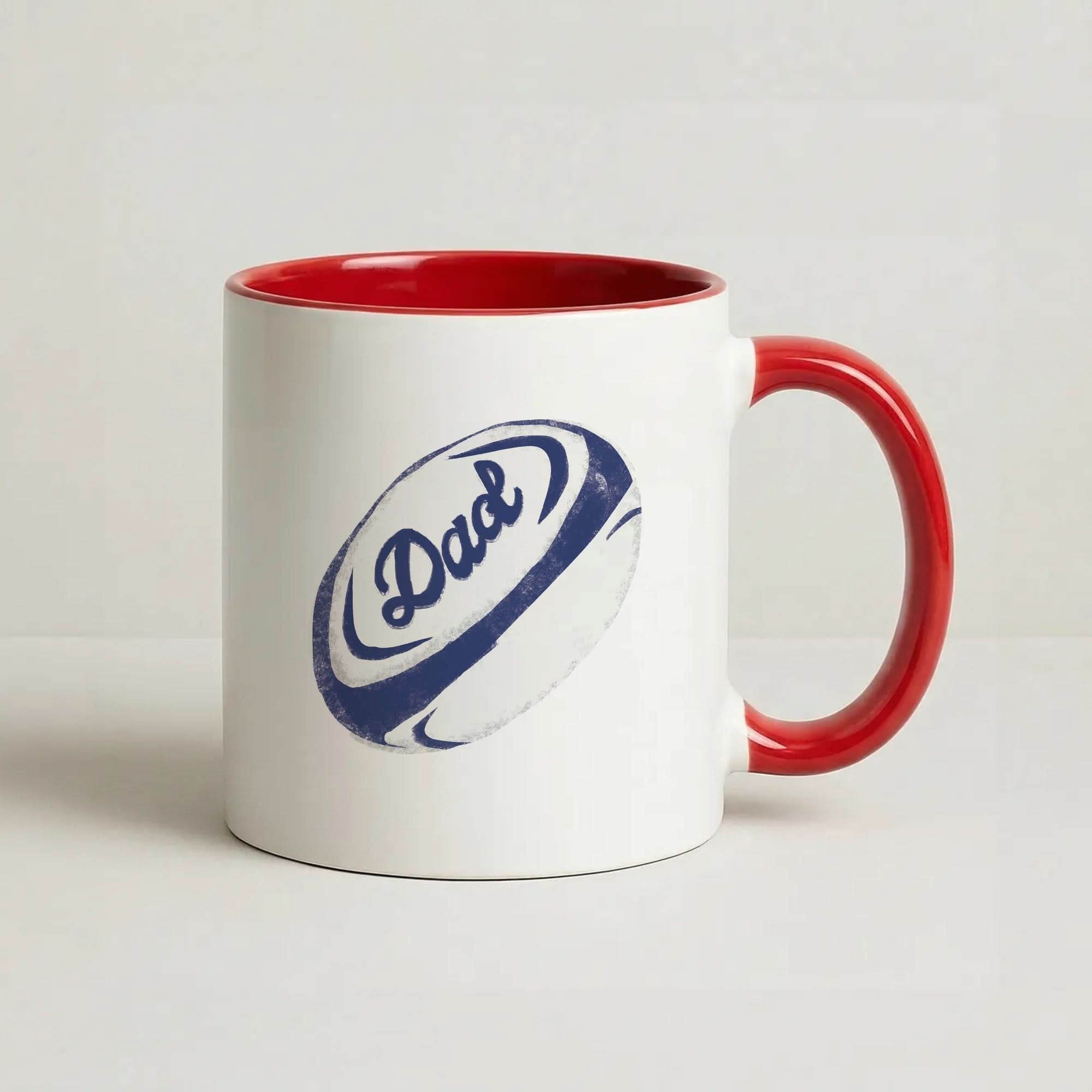 Dad Rugby Ball Red Mug