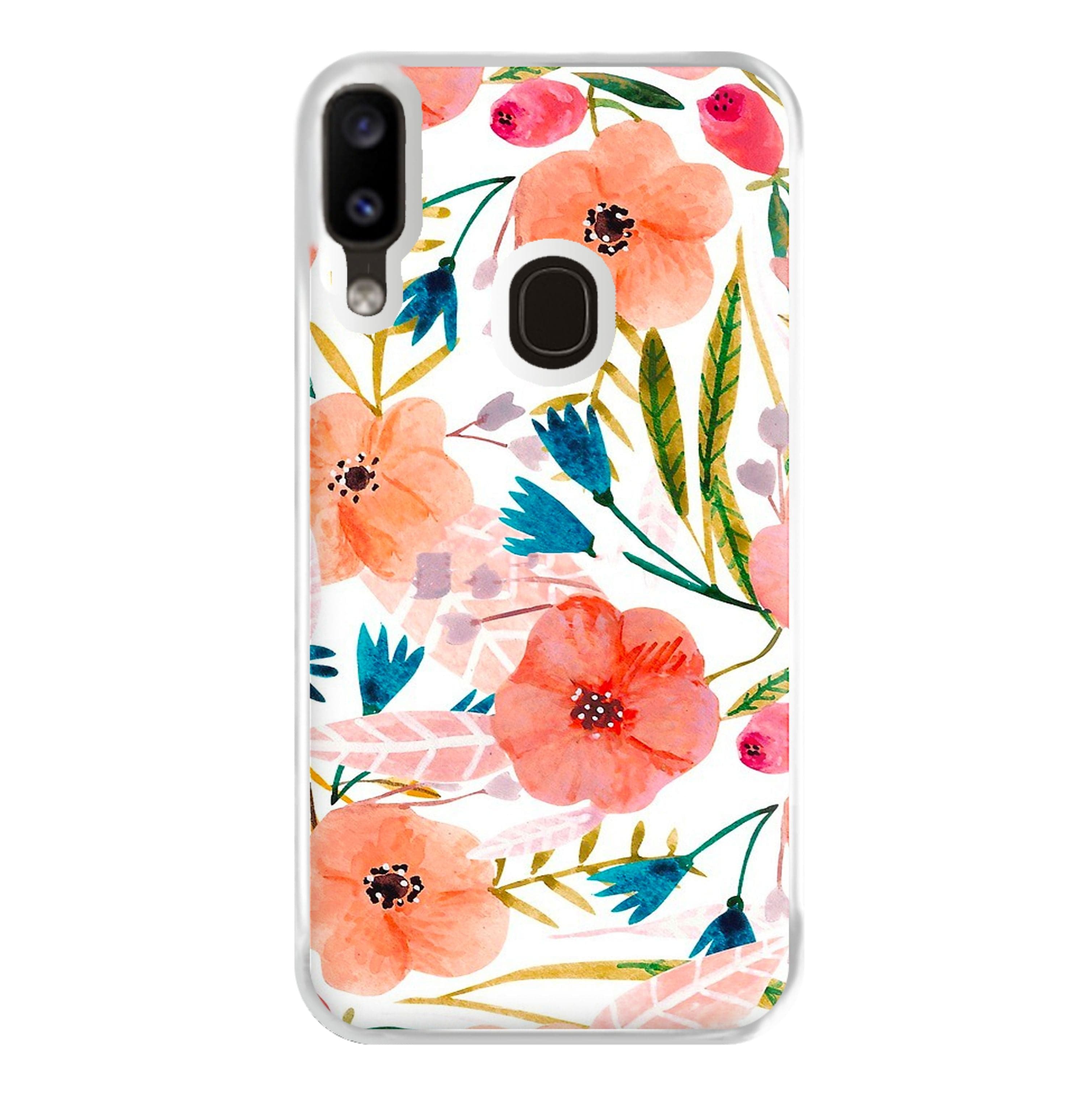 Peach Watercolour Floral Pattern Phone Case