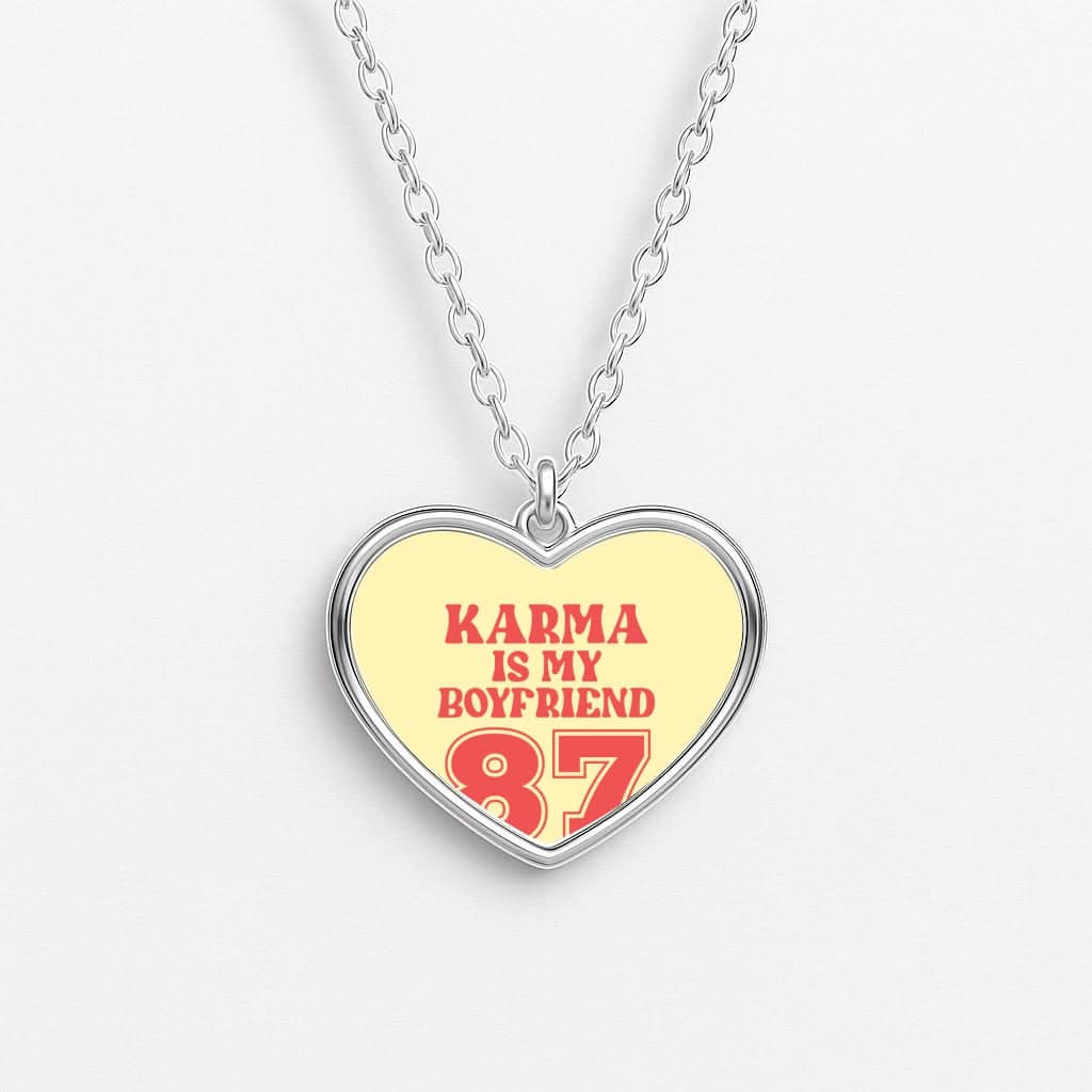 Karma Is My Boyfriend Heart Necklace