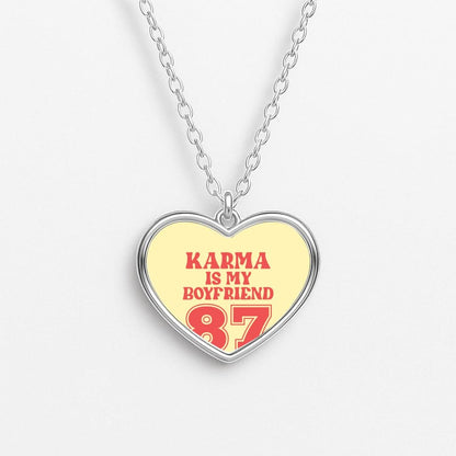Karma Is My Boyfriend Heart Necklace