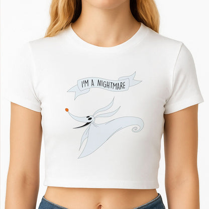 Stripey I'm A Nightmare Crop Top