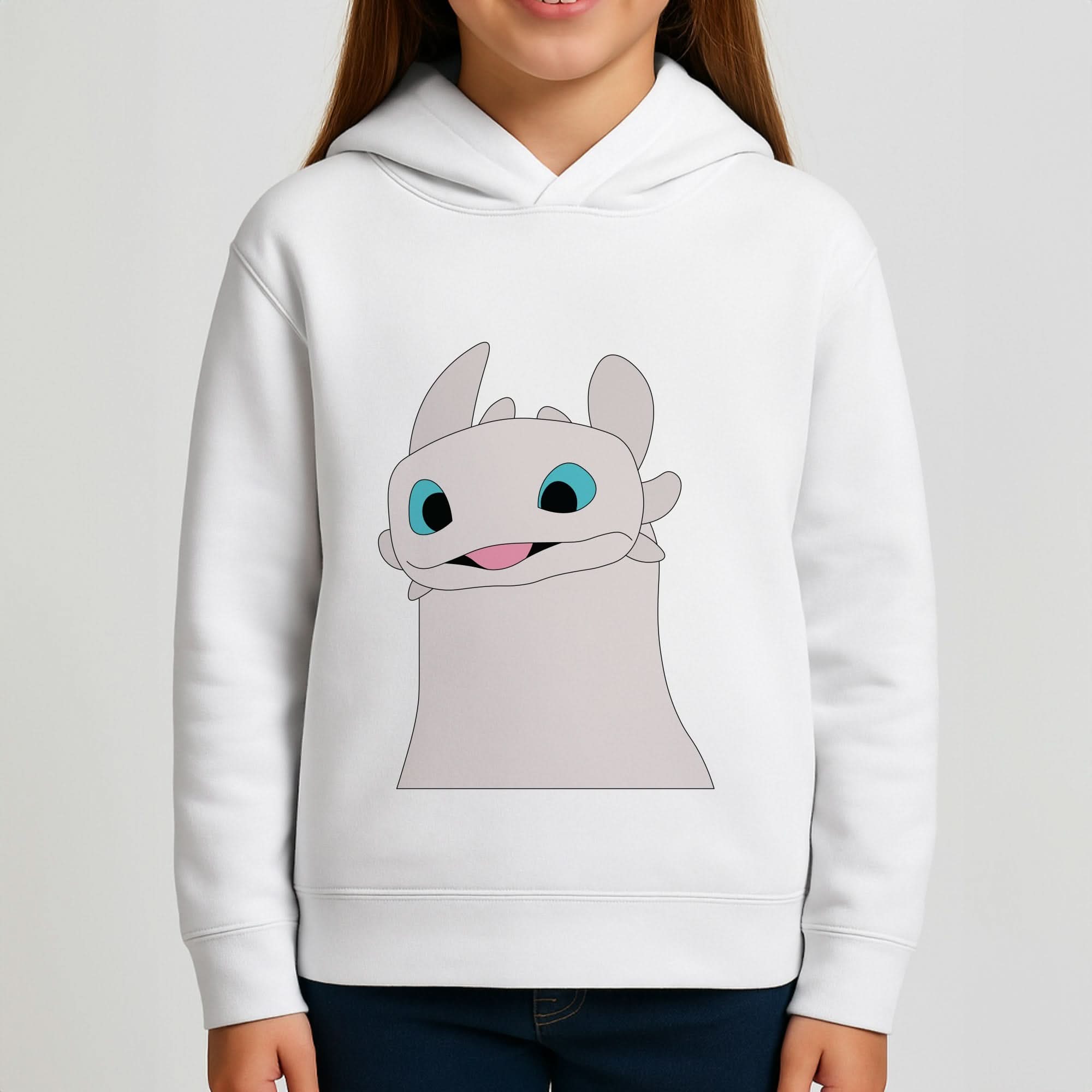 White Fury Dragon Girls Hoodie