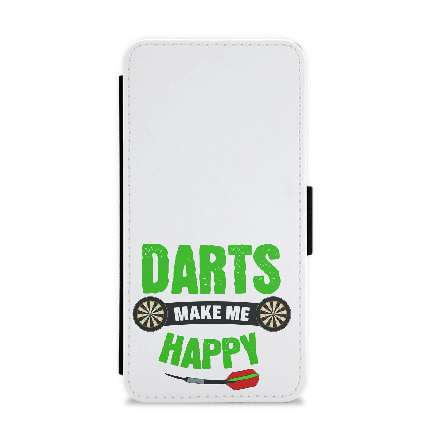 Darts Make Me Happy Flip / Wallet Phone Case