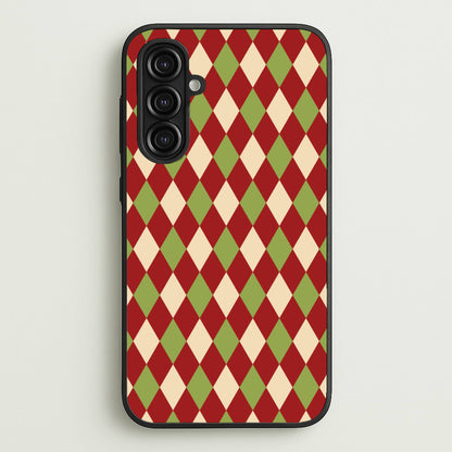 Red And Green Argyle Christmas Pattern Galaxy A16 Case