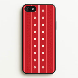 Stripes And Stitches Red Christmas Pattern iPhone 5 / 5s / SE 2016 Case