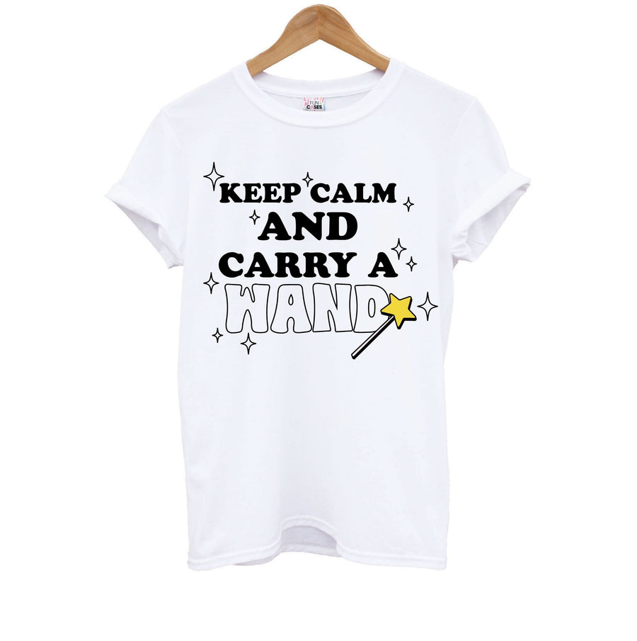 Keep Calm And Carry A Wand Kids T-Shirt