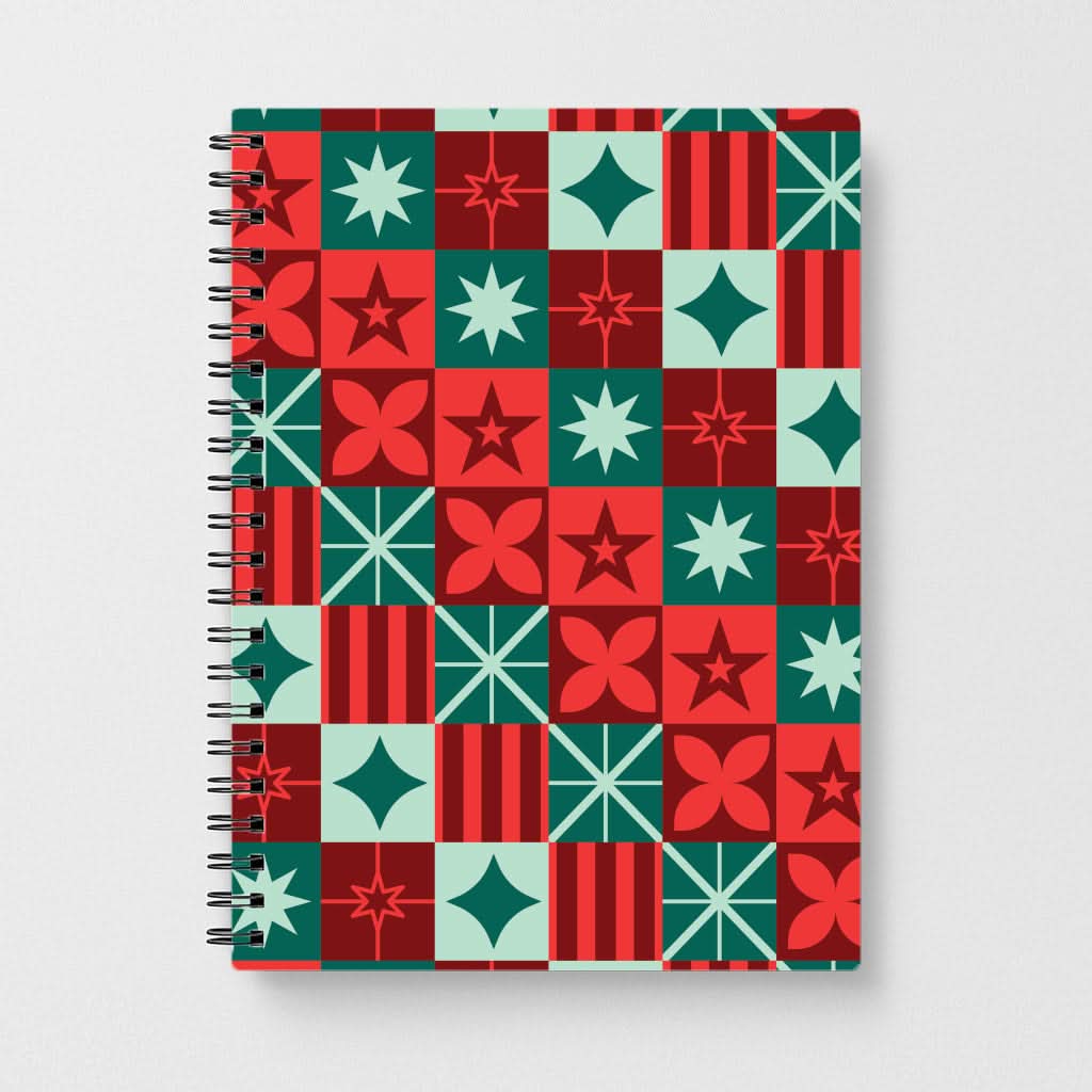 Geometric Square Christmas Pattern Notebook