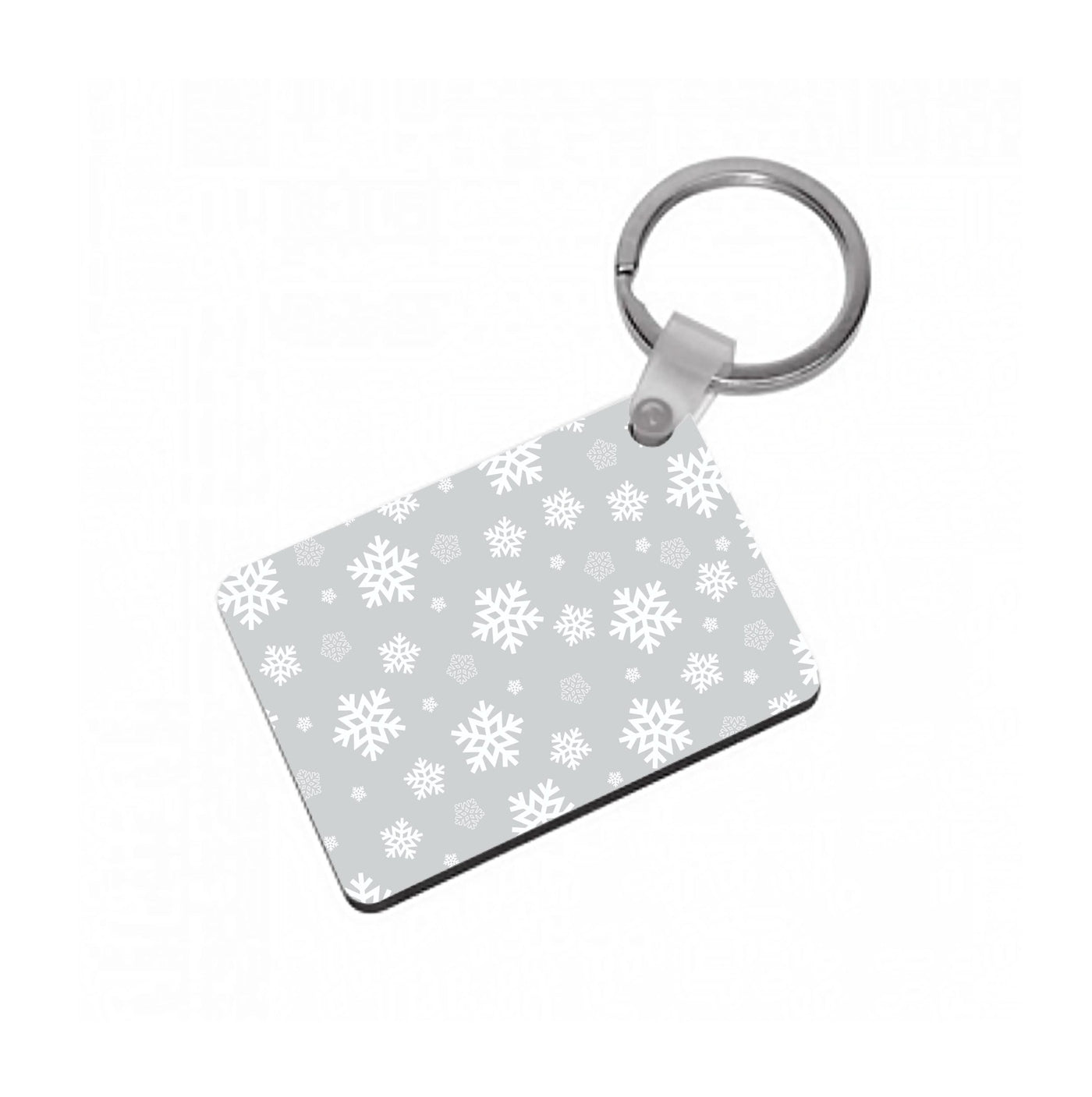 Grey Snowflake Pattern Keyring