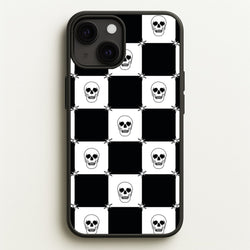 Checkered Skulls Pattern iPhone 13 Case