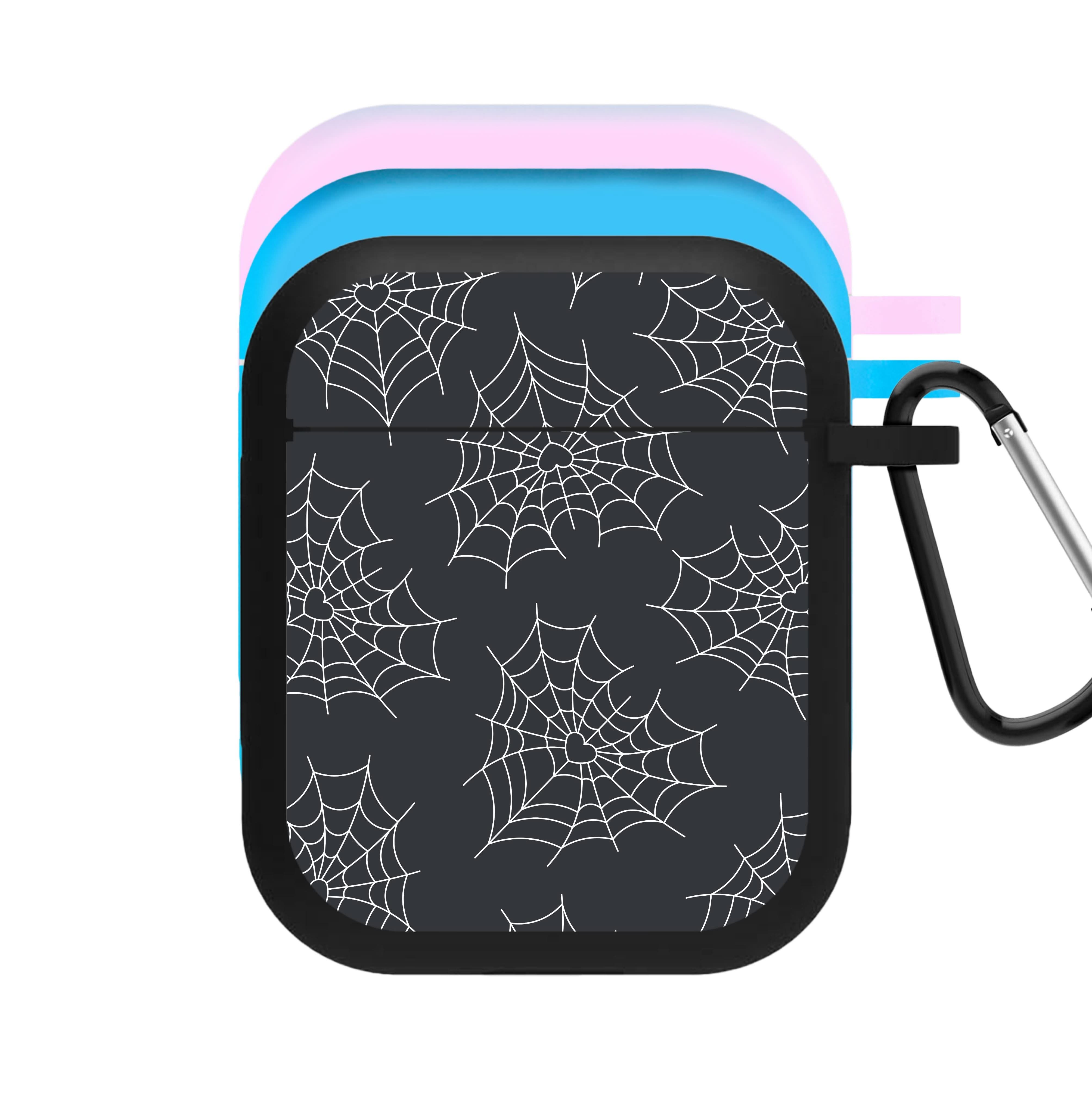 Spiderweb Hearts Pattern AirPods Case