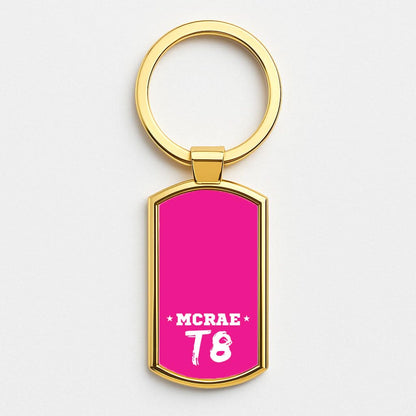 Pink T8 Sports Gold Keyring