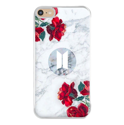 K-Pop Band Logo Marble Roses Phone Case