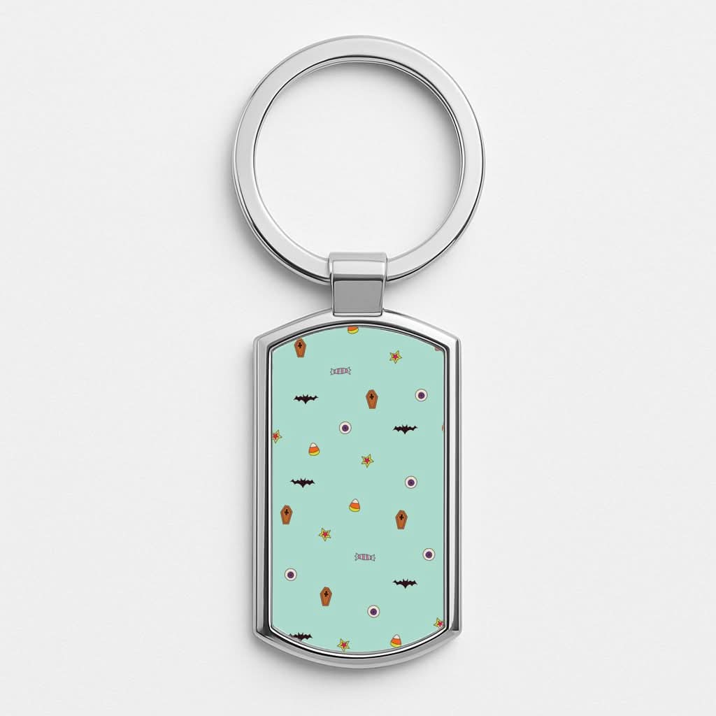 Minature Halloween Cartoons Pattern Luxury Keyring