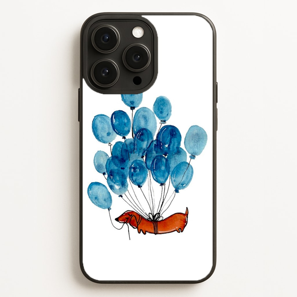 Dachshund And Balloons Phone Case for iPhone, Samsung Galaxy and Google Pixel
