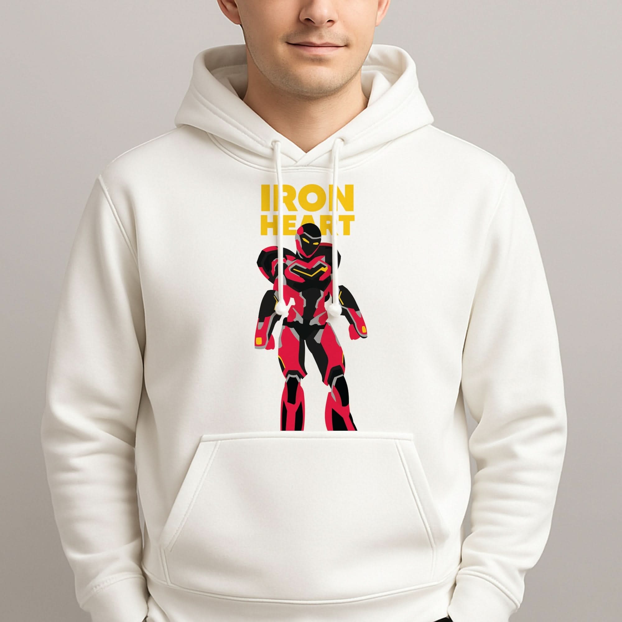 Metal Heart Hero Standing Mens Hoodie