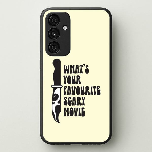 What's Your Favourite Scary Movie Trippy Galaxy A35 Case