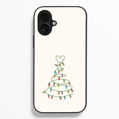 Cartoon Mouse Christmas Tree Lights iPhone 16 Plus Case