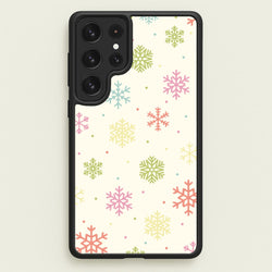 Pastel Snowflakes Pattern Galaxy S22 Ultra Case