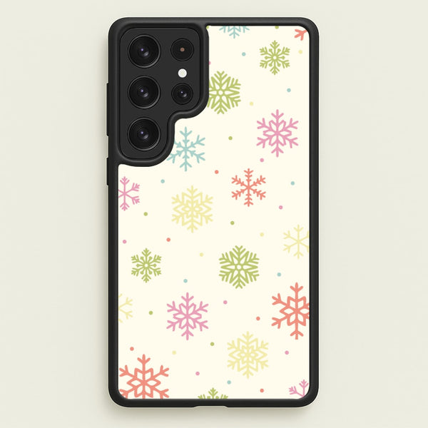 Pastel Snowflakes Pattern Galaxy S22 Ultra Case