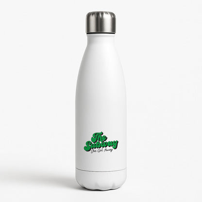 Subway Green White Water Bottle