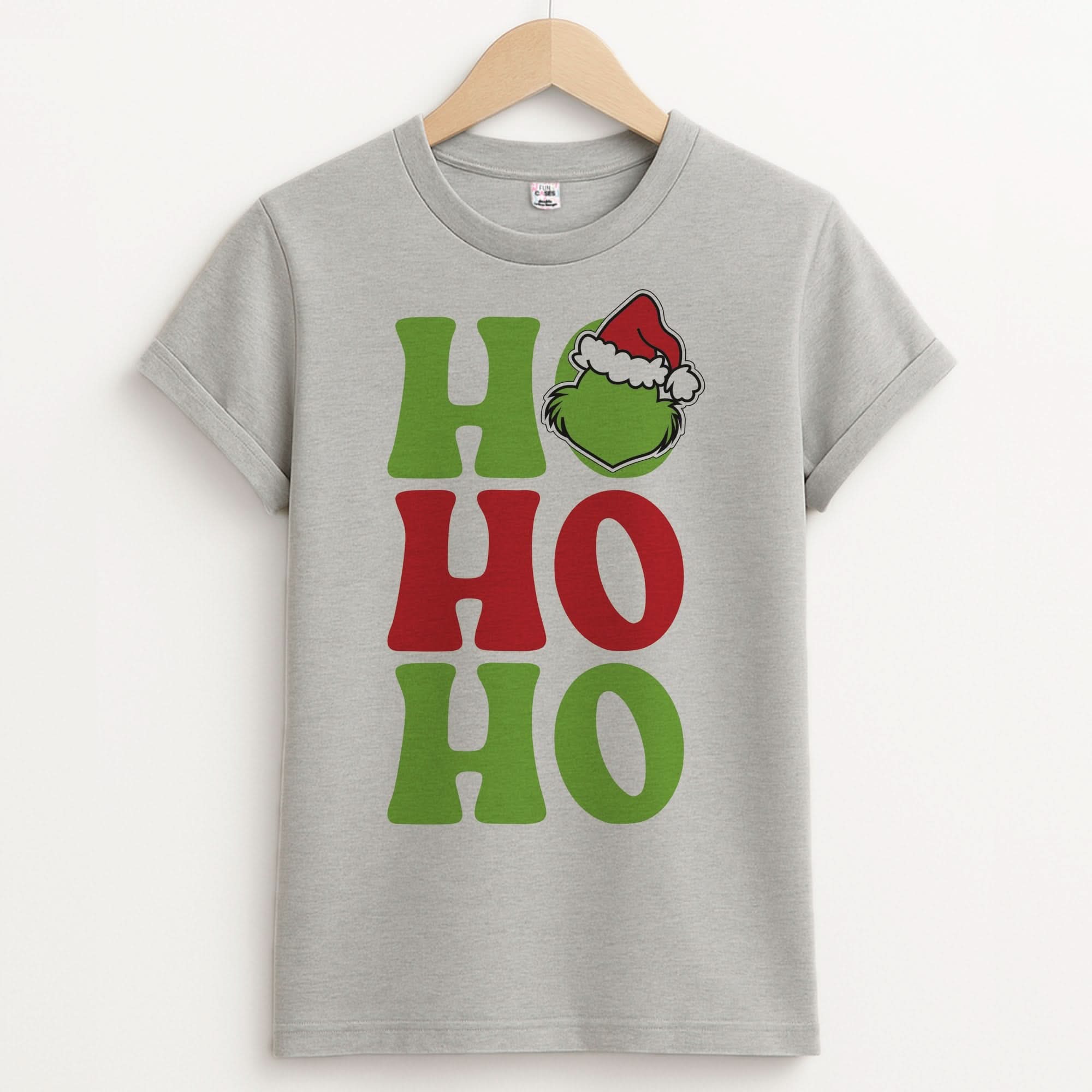 Green Ho Ho Ho Unisex Grey T-Shirt