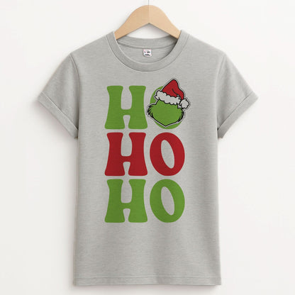 Green Ho Ho Ho Unisex Grey T-Shirt