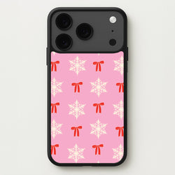Coquette Bows And Snowflakes Pattern iPhone 17 Pro Case