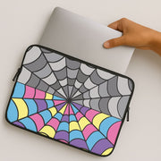 Colourful And Gray Spiderweb Laptop Sleeve 2