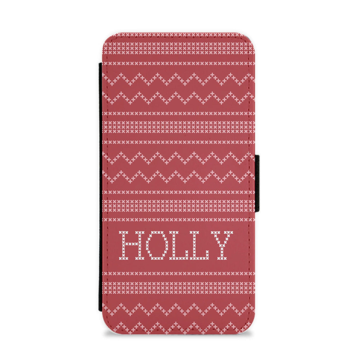 Personalised Christmas Jumper Red Flip / Wallet Phone Case